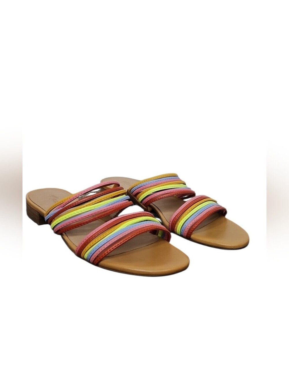 Madewell The Meg Slides Rainbow Leather Sandals Womens Sz 5.5 Womens